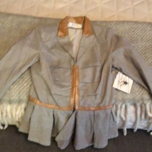Mark & James Peplum leather-trimmed blazer NWT